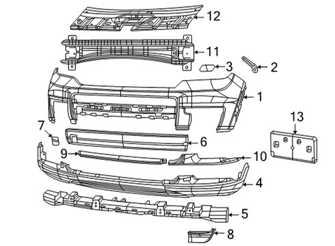 2021 Jeep Grand Cherokee L Fascia-Front Upper Diagram for 68538440AA