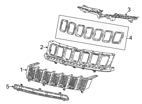 2022 Jeep Compass GRILLE-TEXTURE Diagram for 6WQ66GXHAA