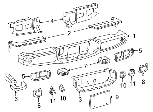 2023 Jeep Gladiator Bumper & Components - Rear Diagram 2