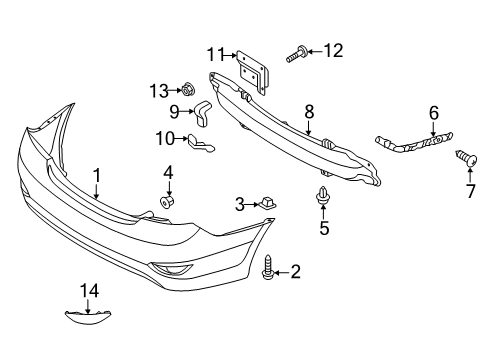 Rear Bumper-Rear Bumper Diagram for 866111R000