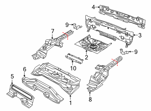 2022 Jeep Renegade Rear Floor & Rails Diagram