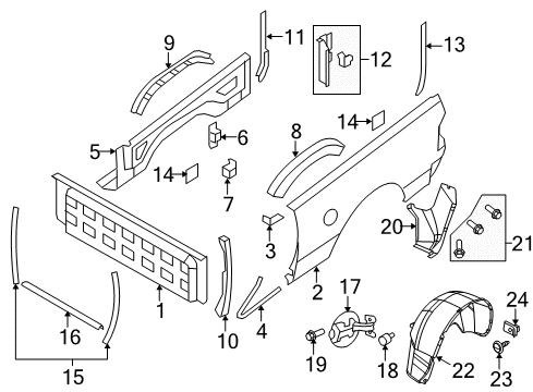 2018 Ram 3500 Panel-Box Side Outer Diagram for 68406413AB