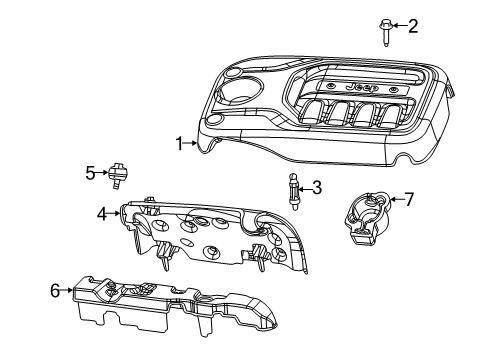 2020 Jeep Cherokee Shield-Fuel Rail Diagram for 68427998AB