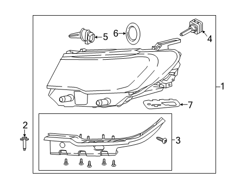 2022 Jeep Compass Headlamp Components Diagram 1