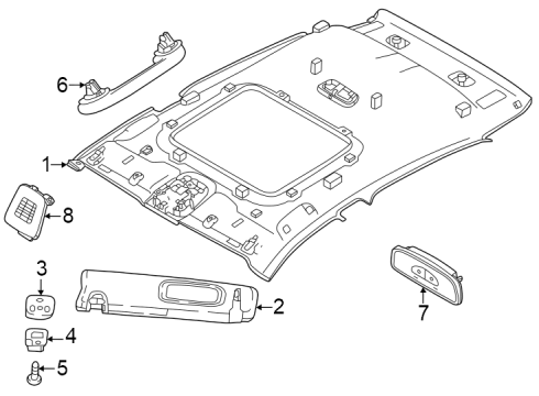 2024 Dodge Hornet Interior Trim - Roof Diagram 2