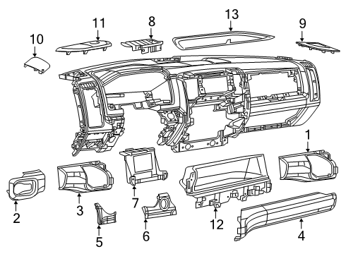 2023 Ram 3500 Cluster & Switches, Instrument Panel Diagram 4