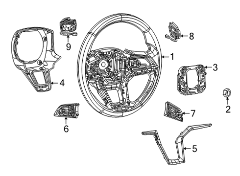 2021 Jeep Grand Cherokee L STEERING WHEEL Diagram for 68411008AA