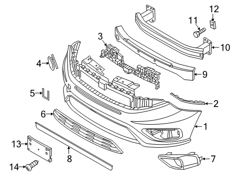 2021 Ram ProMaster City Bumper & Components - Front Diagram