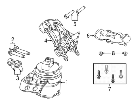 2022 Jeep Wrangler Bracket-Engine Mount Diagram for 68490438AA