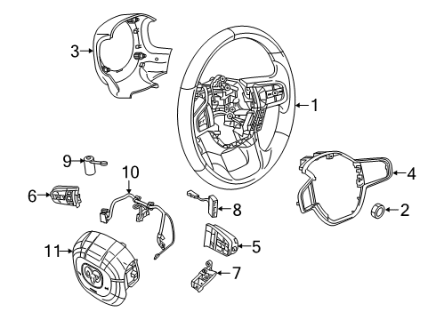 2023 Ram 1500 WHEEL-STEERING Diagram for 7KB72SD4AA