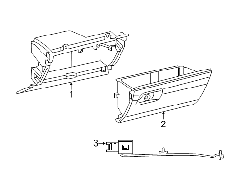 2023 Ram 1500 GLOVE BOX-INSTRUMENT PANEL Diagram for 7KV751XLAA