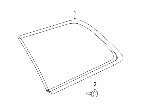 2022 Jeep Cherokee Glass-Quarter Window Diagram for 68377740AB