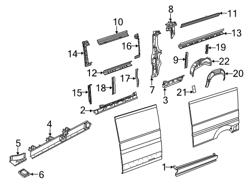 2023 Ram ProMaster 1500 Inner Structure - Side Panel Diagram 6