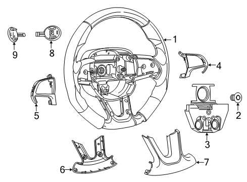 2023 Dodge Challenger Steering Wheel & Trim Diagram 2