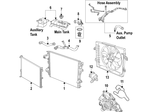 2023 Ram 1500 Fan-Radiator Cooling Diagram for 68430018AA