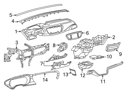 2024 Chrysler Voyager PANEL-INSTRUMENT UPPER Diagram for 5SP821K5AG