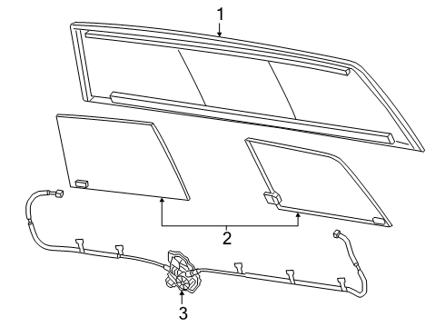 2022 Ram 1500 Glass & Hardware - Back Glass Diagram 2