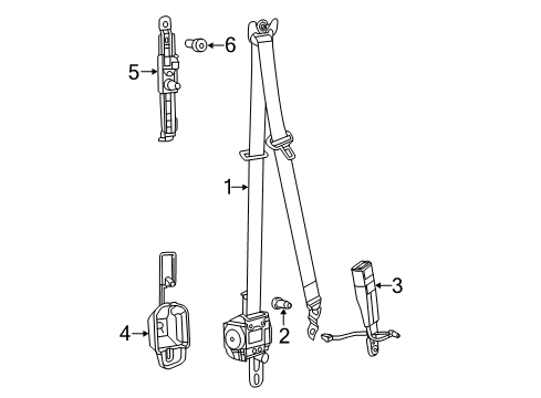 2022 Jeep Grand Cherokee WK Front Seat Belts Diagram