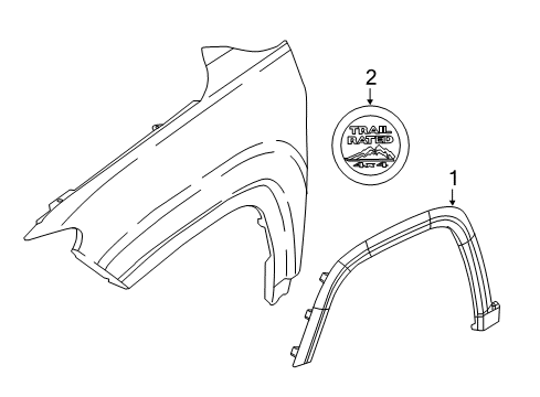 2023 Jeep Compass Exterior Trim - Fender Diagram