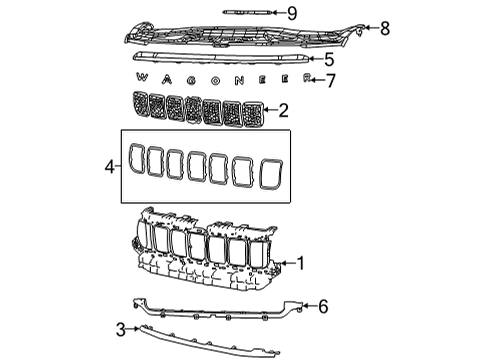 2024 Jeep Grand Wagoneer L Nameplate Diagram for 68517600AA