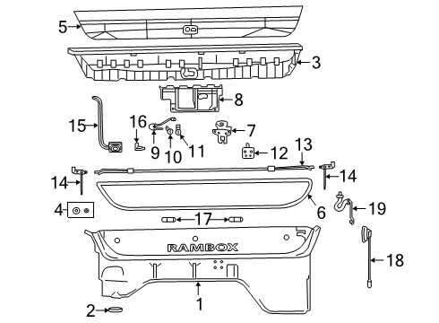 2021 Ram 1500 CYLINDER-RAM BOX LOCK ASSEMBLY Diagram for 68402267AC