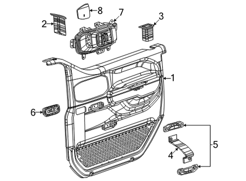 2024 Jeep Wrangler Interior Trim - Front Door Diagram 2