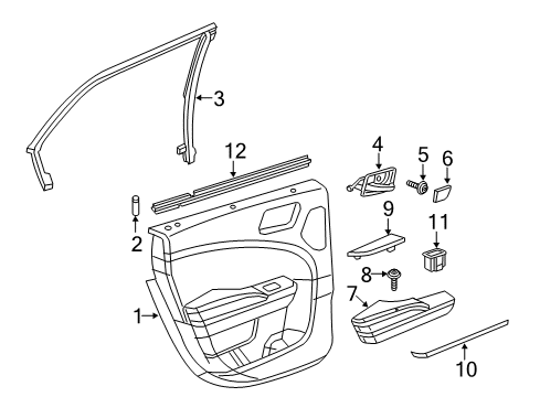 2023 Chrysler 300 Interior Trim - Rear Door Diagram