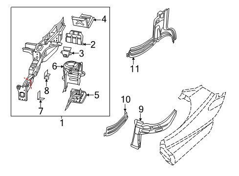 2022 Ram ProMaster 1500 Structural Components & Rails Diagram