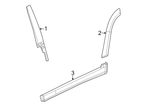 2024 Jeep Grand Cherokee Molding-Rear Door Diagram for 6PZ91GXHAB