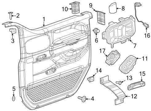 2021 Jeep Gladiator Handle-Door Interior Diagram for 68518520AA