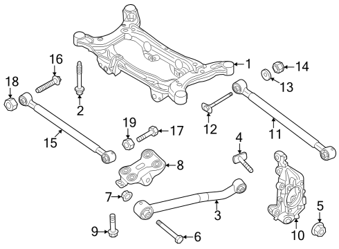 2023 Dodge Hornet Rear Suspension, Lower Control Arm, Stabilizer Bar, Suspension Components Diagram 2