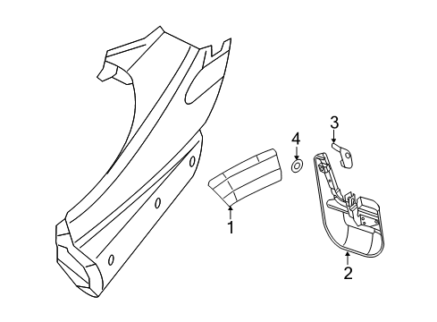 2022 Ram ProMaster 1500 Exterior Trim - Fender Diagram