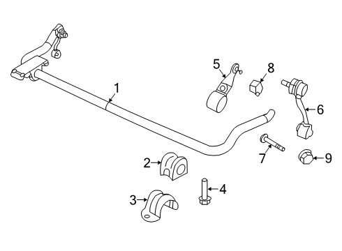 2022 Jeep Gladiator Stabilizer Bar & Components - Front Diagram 2