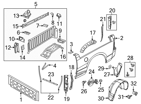 2022 Ram 1500 Classic Front & Side Panels Diagram 2