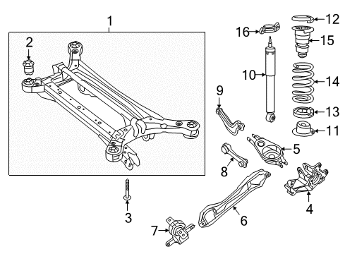 2022 Chrysler Pacifica Rear Suspension, Lower Control Arm, Suspension Components Diagram 1