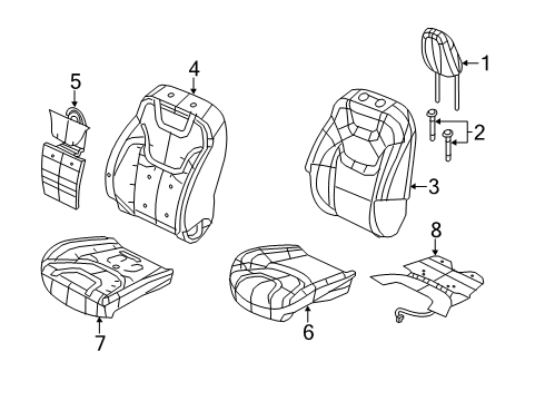 2022 Jeep Cherokee Front Seat Components Diagram 1