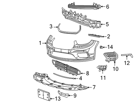 2023 Chrysler Pacifica Fascia-Front Diagram for 68505028AB