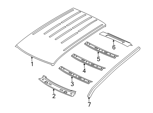 2022 Jeep Grand Cherokee WK Roof & Components, Exterior Trim Diagram 2