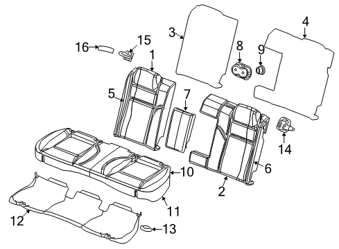 2023 Dodge Challenger Rear Seat Components Diagram 2