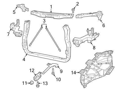 2022 Dodge Durango Radiator Support Diagram