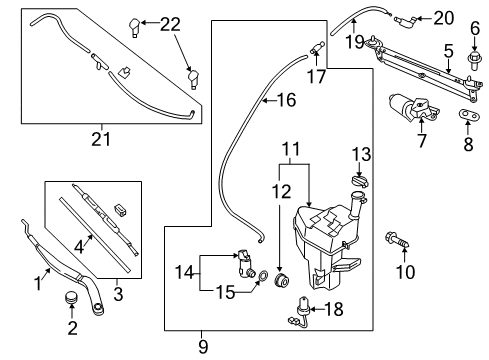 Assembly-Wipe-Assembly-WIPER Blade Diagram for 983613K000