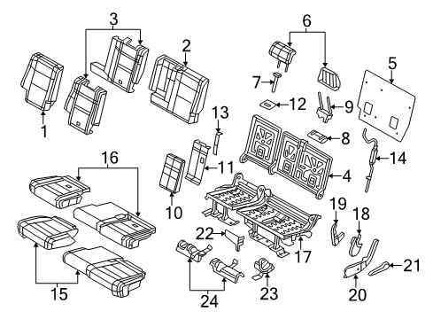 2022 Jeep Grand Cherokee WK Rear Seat Components Diagram 1