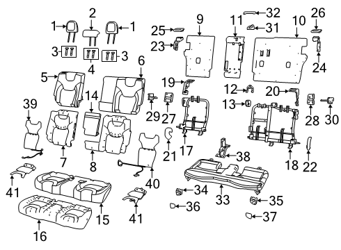 2020 Jeep Cherokee Latch-Rear Seat Diagram for 6TJ11DX9AB