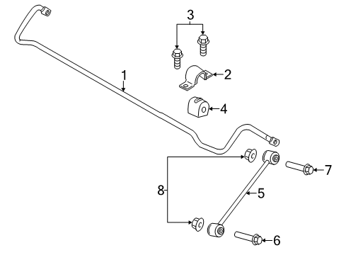 2023 Dodge Charger Stabilizer Bar & Components - Rear Diagram