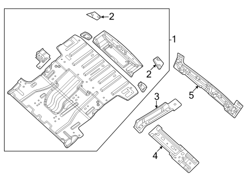 2023 Jeep Grand Wagoneer L Rear Floor & Rails Diagram