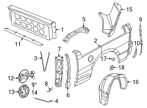 2022 Ram 2500 Front & Side Panels Diagram 2