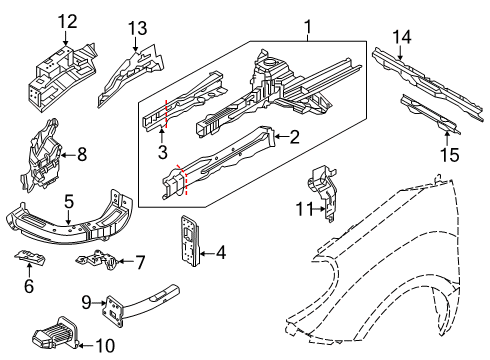 2021 Ram ProMaster City Structural Components & Rails Diagram