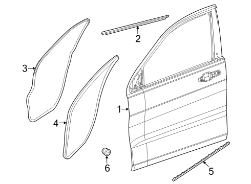 2022 Jeep Grand Cherokee Door & Components Diagram 1