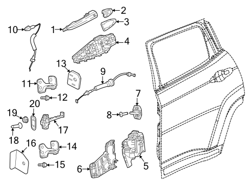 2024 Dodge Hornet Latch-Rear Door Diagram for 68300649AA