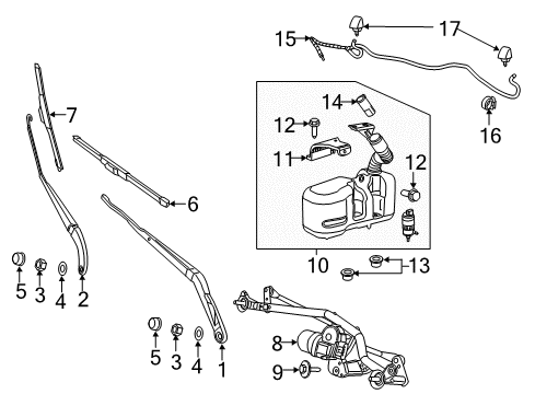 2023 Ram ProMaster 1500 FRONT WIPER Diagram for 68564920AA